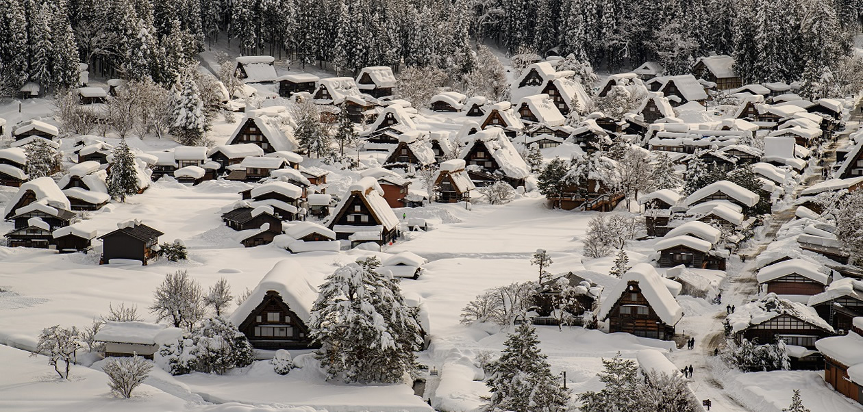 白川郷の雪景色