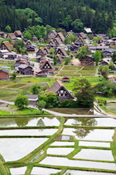 白川郷合掌造り集落全景の画像その1