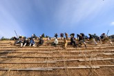 合掌造り屋根葺替