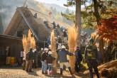 合掌造り屋根葺替
