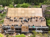 合掌造り屋根葺替