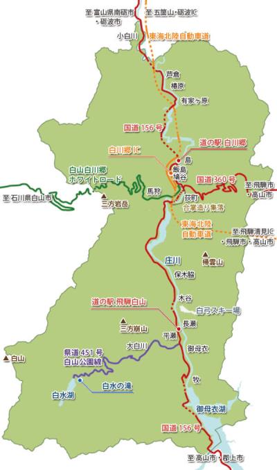 白川村地図の画像