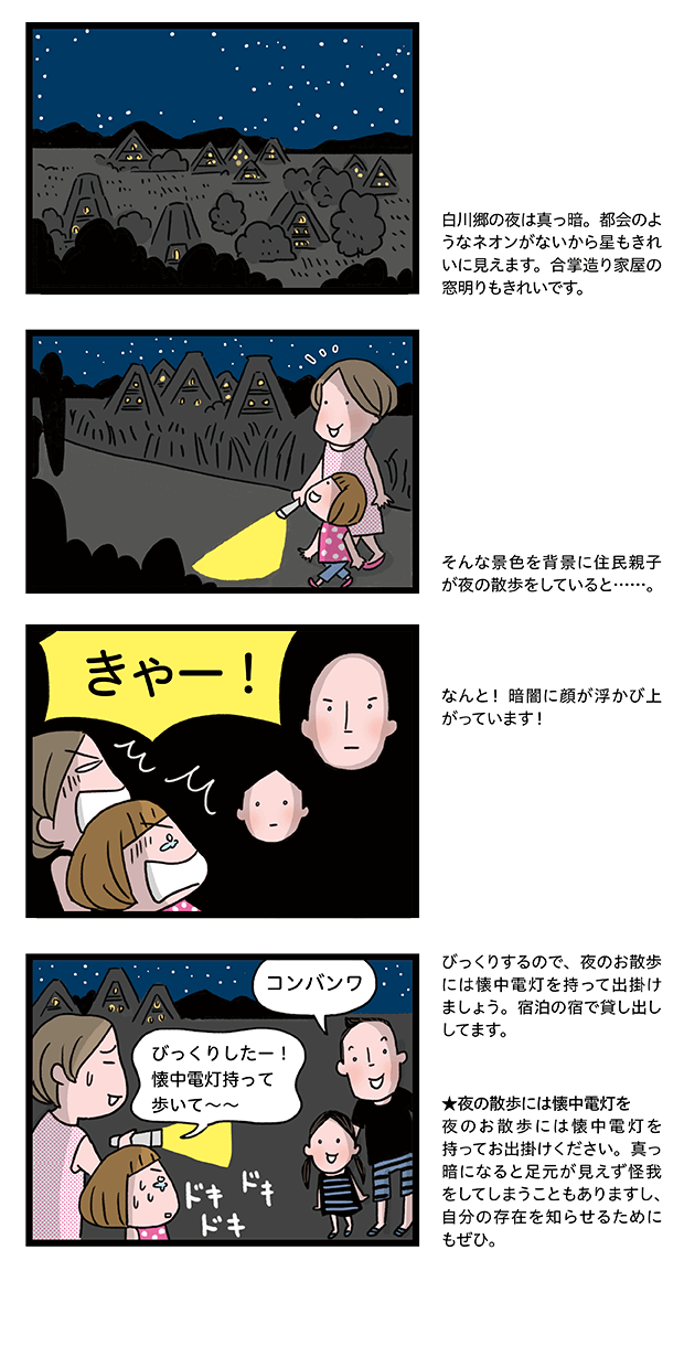 夜の散歩には懐中電灯を！